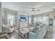 Comfortable living room featuring ample seating, a ceiling fan and stylish decor at 207 Center Hill Ct, Summerville, SC 29485