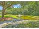 Scenic pond in a lush green space with a fountain feature at 207 Center Hill Ct, Summerville, SC 29485