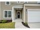Inviting front entry with craftsman-style door, sidelight, and manicured landscaping at 209 Hayworth Rd, Summerville, SC 29486