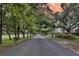 Charming street view lined with mature trees creating a canopy over the quiet road at 2142 Golfview Dr, Charleston, SC 29412