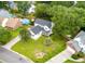 Aerial view of a landscaped home featuring a pool, mature trees, and a spacious yard at 237 Dillard Dr, Goose Creek, SC 29445