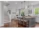Beautiful kitchen with a large island, bar stool seating, white cabinets, and modern pendant lights at 2489 Daniel Island Dr, Daniel Island, SC 29492