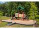 Community playground with various climbing structures and slides near lush green trees on a cloudy day at 3807 Canary Ct, North Charleston, SC 29420