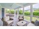 Comfortable screened porch with wicker seating, offering a relaxing outdoor living space at 401 Felders Ln, Johns Island, SC 29455