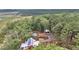 Aerial shot of a home with a pool, shed, and lush trees surrounding the property at 4352 Park Island Rd, Hollywood, SC 29449
