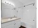 Clean bathroom featuring a single sink vanity, updated fixtures, and a shower-tub combo, creating a functional space at 60 Fenwick Hall Allee # 738, Johns Island, SC 29455