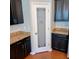 Pantry door with frosted glass detailing and granite counters at 133 Pelican Lane, Summerville, SC 29485