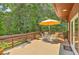 Outdoor patio area featuring an umbrella and a table with seating, ideal for relaxation at 1343 Headquarters Plantation Dr, Johns Island, SC 29455