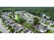 Neighborhood aerial view featuring mature trees, community pond, and well-maintained single-Gathering homes at 1460 Oldenburg Dr, Mount Pleasant, SC 29429