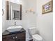 Modern bathroom with sleek vanity, vessel sink, stylish mirror, and framed art at 1582 Prince Edward St, Mount Pleasant, SC 29466