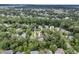 Aerial view of homes tucked away among lush, mature trees; a true nature escape at 1728 Wellstead St, Mount Pleasant, SC 29466