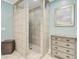 Bathroom featuring a tiled shower, tiled floors, and neutral walls at 196 Dogwood Ridge Rd, Summerville, SC 29485