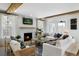 Cozy living room with fireplace, white sofas, wood accents, and abundant natural light at 2026 Sea Water Dr, Charleston, SC 29412