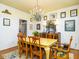 Bright dining room features a chandelier, decorative rug, and a sideboard with ornate details at 206 White Gables Dr, Summerville, SC 29483