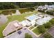 Aerial view of a community pool and amenities, highlighting recreational opportunities and a Gathering-friendly atmosphere at 206 White Gables Dr, Summerville, SC 29483