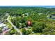 An aerial view of a waterfront property with mature trees at 215 Hines Dr, Bonneau, SC 29431