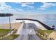 An aerial view of boat launch with access to large lake or bay at 215 Hines Dr, Bonneau, SC 29431