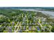 Wide aerial view of the neighborhood showcasing waterfront access and the charming community at 2800 River Vista Way, Mount Pleasant, SC 29466