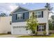 Charming two-story home featuring blue and white siding, a stone facade, and a well-maintained lawn at 304 Torslanda Ln, Summerville, SC 29486