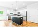 Modern kitchen with black island, granite counters and stainless steel appliances at 304 Torslanda Ln, Summerville, SC 29486