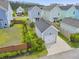 Aerial view highlighting the property's backyard, detached garage, and neighborhood setting at 330 Ripple Park Dr, Summerville, SC 29486