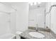 Bathroom featuring a shower and granite countertop vanity at 3927 Four Poles Park Dr, North Charleston, SC 29405