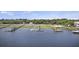 Beautiful aerial view featuring multiple private boat docks and a serene body of water at 4601 Apple St, North Charleston, SC 29405