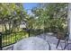 Relaxing back deck with comfortable seating and a view of the green tree surroundings at 4601 Apple St, North Charleston, SC 29405