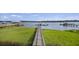 Scenic waterfront view featuring a private dock, lush marsh, and tranquil water at 4601 Apple St, North Charleston, SC 29405