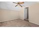 Bedroom with neutral paint, carpet, ceiling fan and an entry door at 633 Alwyn Blvd, Summerville, SC 29485