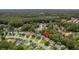 Aerial view with location pin showing this home's location within a treed neighborhood at 633 Alwyn Blvd, Summerville, SC 29485