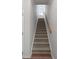 Carpeted staircase with wood railing leading to a window with natural light at 7011 Pumpkinseed Dr, Johns Island, SC 29455