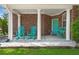Inviting front porch with rocking chairs and vibrant turquoise door at 7030 Billberry St, Hanahan, SC 29410