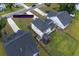 Aerial view of home with a fenced-in yard and screened-in porch at 7035 Pumpkinseed Dr, Johns Island, SC 29455