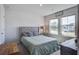 Cozy bedroom with a plush bed, bedside table with lamp, and two windows offering natural light at 7035 Pumpkinseed Dr, Johns Island, SC 29455