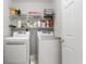 Functional laundry room with washer, dryer, and shelving for storage at 800 Heyward Cove Pl, Charleston, SC 29412
