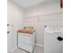 Functional laundry room with modern appliances and storage shelf and neutral flooring at 8112 Halifax Way, North Charleston, SC 29420