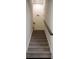 A view of the carpeted stairs with a wooden handrail at 8127 Saveur Ln, Charleston, SC 29406