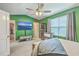 Spacious main bedroom featuring vaulted ceilings, ample natural light, and an en-suite bathroom at 9101 Parlor Dr, Ladson, SC 29456