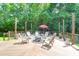 Inviting deck with outdoor seating arranged around a fire pit, perfect for relaxation at 9133 Markleys Grove Blvd, Summerville, SC 29485