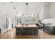 Spacious kitchen featuring a large wooden island with seating and stainless steel appliances at 922 Kincade Dr, Mount Pleasant, SC 29464