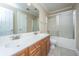 Bathroom with a double sink vanity and large mirror at 9305 Sweetbay Ct, Ladson, SC 29456