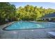 Community pool surrounded by mature trees and ample lounging space at 9305 Sweetbay Ct, Ladson, SC 29456