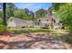 Expansive backyard featuring white siding, a covered patio, and a brick fire pit at 107 Kimberwicke Dr, Summerville, SC 29483