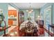 Inviting dining room with hardwood floors, and a view of the kitchen at 107 Kimberwicke Dr, Summerville, SC 29483