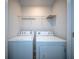 Laundry room features a wire rack with a side-by-side washer and dryer at 108 Rosefield Ct, Summerville, SC 29485