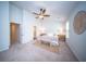 Bright main bedroom with a ceiling fan, neutral decor, and walk-in closet at 108 Rosefield Ct, Summerville, SC 29485