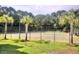 Two fenced tennis courts surrounded by tall palm trees and other lush green landscaping at 1300 Park West Blvd # 519, Mount Pleasant, SC 29466