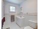 Clean bathroom featuring a white vanity, toilet, tiled walls, and neutral accents for a calming aesthetic at 1384 Tibwin Rd, McClellanville, SC 29458