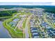 Aerial view of a Primary-planned community featuring a lake, tennis courts, and community center at 176 Midtown Ave, Summerville, SC 29486